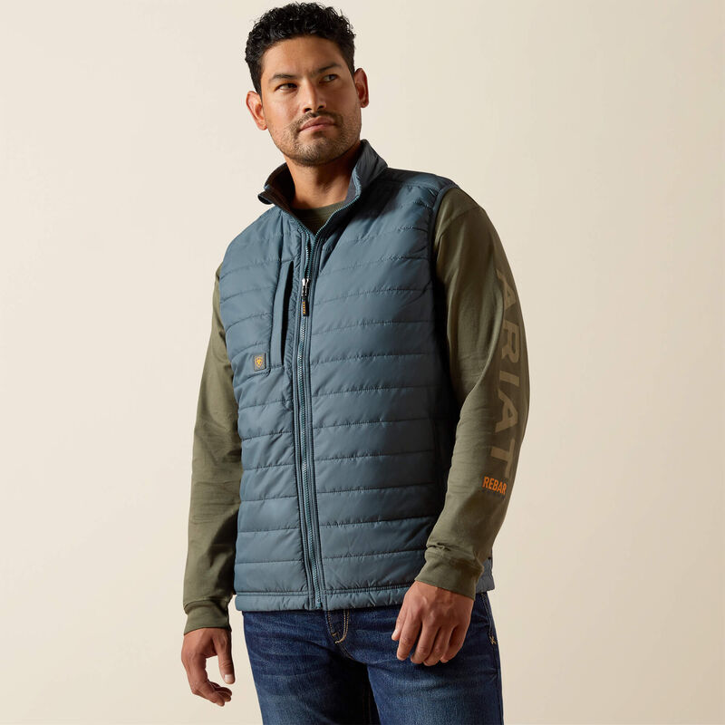 Ariat Men's Dark Slate Rebar Cordura Ripstop Lightweight Insulated Vest