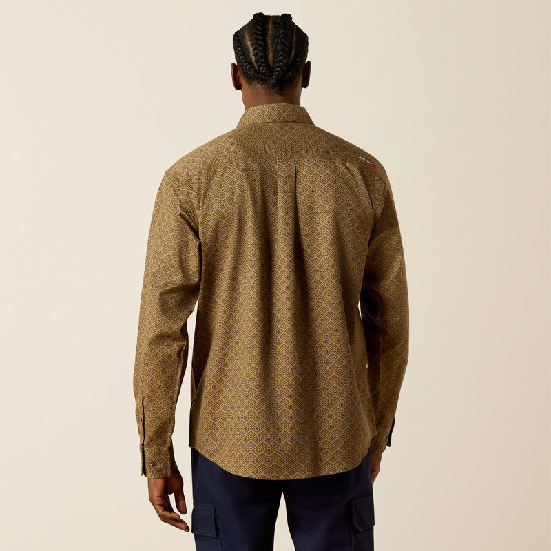 Ariat Men's Rebar Khaki FR Deniro Work Shirt