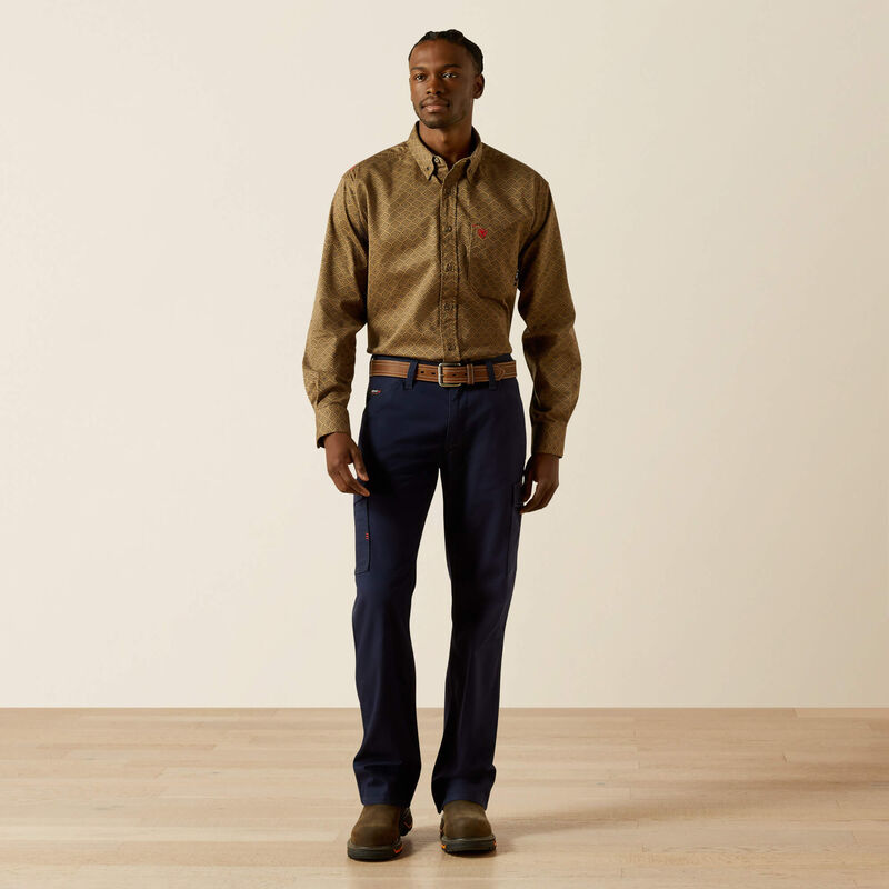 Ariat Men's Rebar Khaki FR Deniro Work Shirt