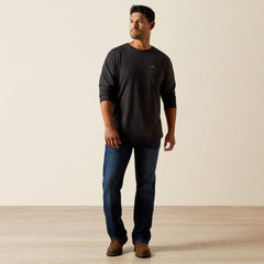 Ariat Men's Charcoal Rebar Cotton Strong Standard Pocket Long Sleeve Tee