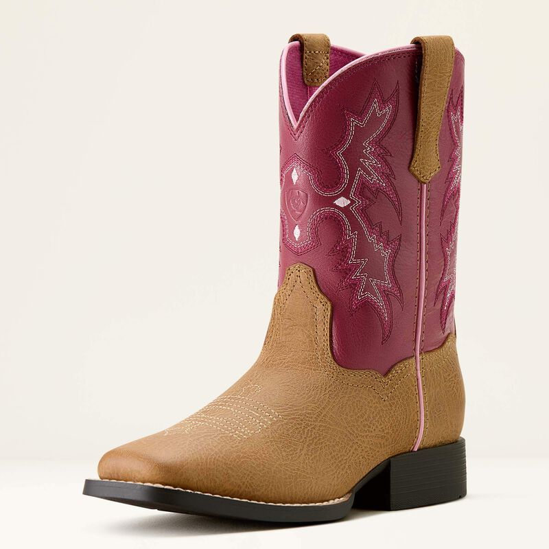 Ariat Kids Tombstone Wide Square Toe Cottage Rosebud Western Boot
