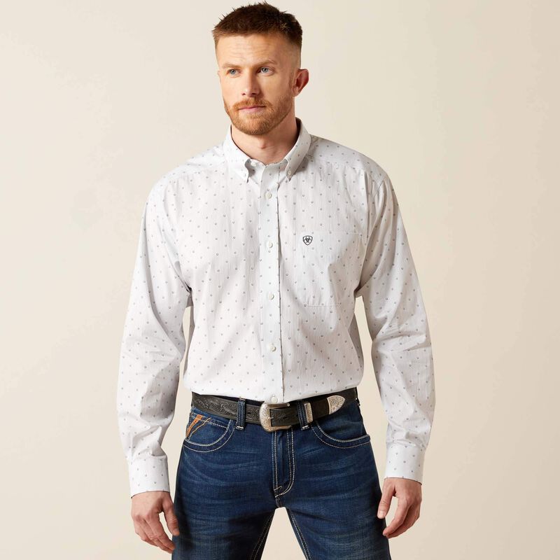 Ariat Men's Grey Wrinkle Free Avery Classic Fit Shirt