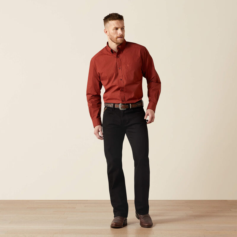 Ariat Men's Wren Dark Red Classic Fit Shirt
