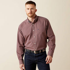 Ariat Men's Red Wrinkle Free Benson Classic Fit Shirt