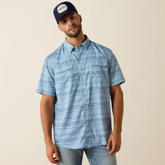 Ariat Men's Bliss Blue Printed VentTEK Outbound Classic Fit Shirt