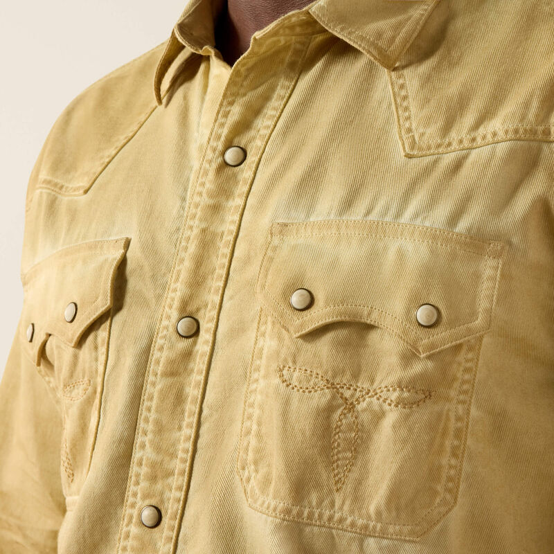 Ariat Men's Retro Hartigan Fitted Snap Off White Shirt