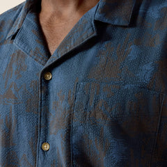 Ariat Men's Dark Denim Retro Camp Short Sleeve Shirt