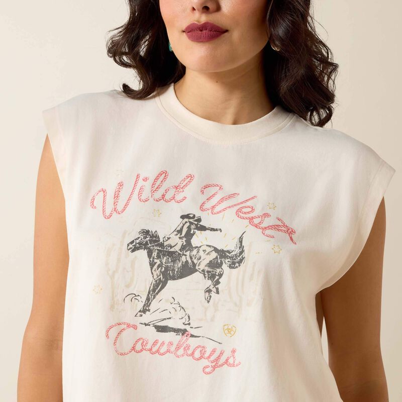 Ariat Wild West Sea Salt Cropped Tee