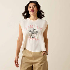 Ariat Wild West Sea Salt Cropped Tee