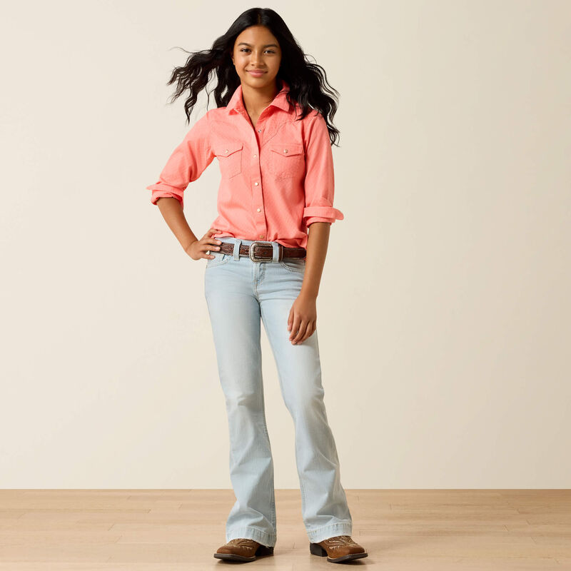 Ariat Girls Shell Pink Amanda Shirt
