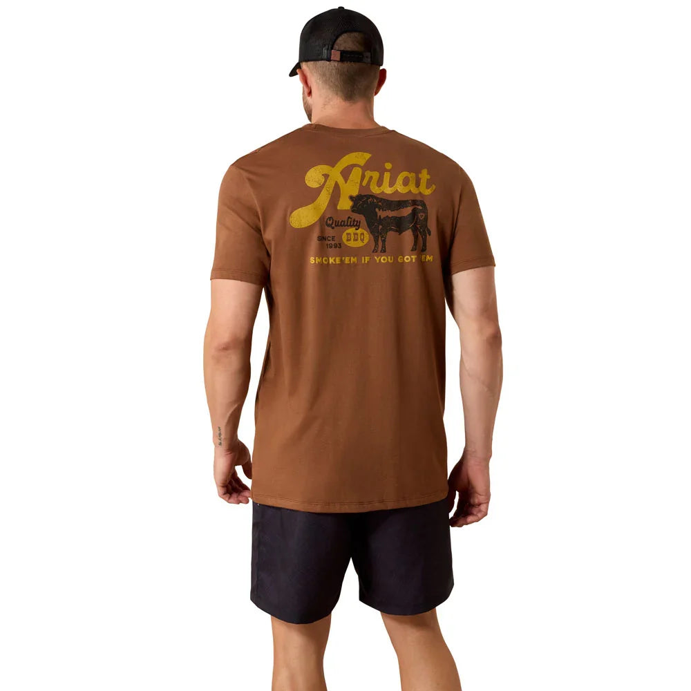 Ariat Men's Soft Slit BBQ Smoke Classic Fit Tee