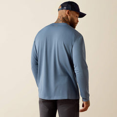 Ariat Men's Baleen Blue Rebar Heat Fighter Staple Long Sleeve Tee