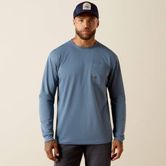 Ariat Men's Baleen Blue Rebar Heat Fighter Staple Long Sleeve Tee