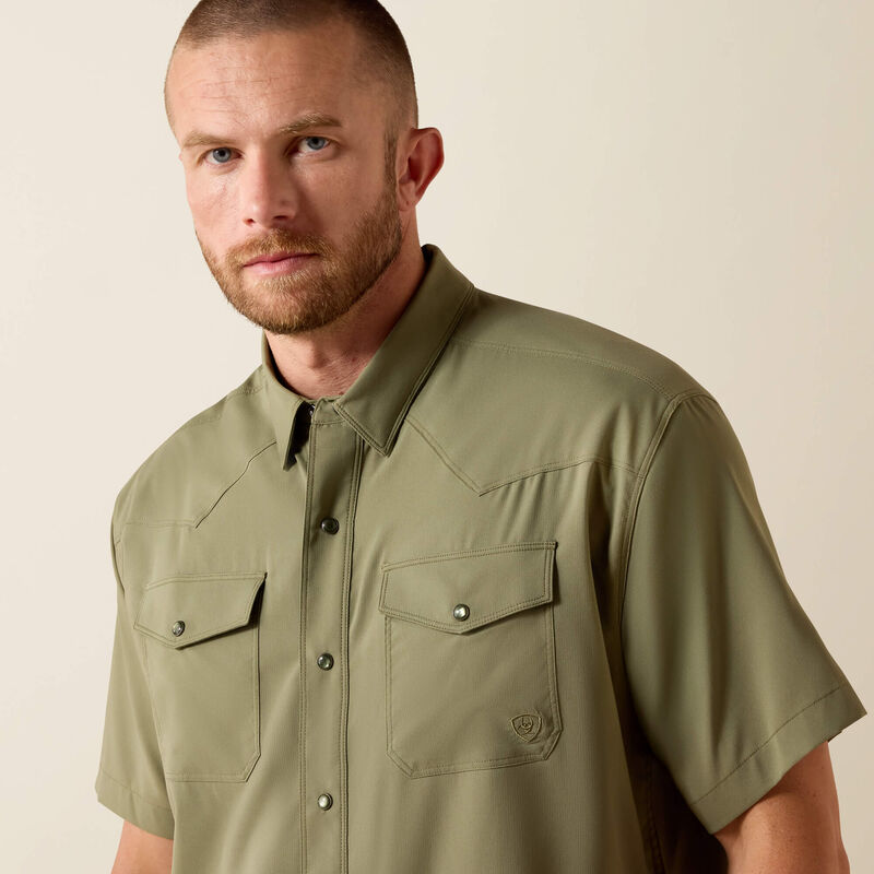 Ariat Men's Western Deep Green VentTEK Classic Fit Snap Shirt