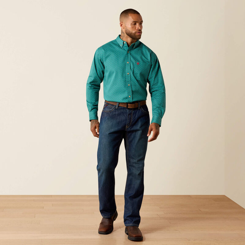 Ariat Men's FR Teal Aaron Work Shirt