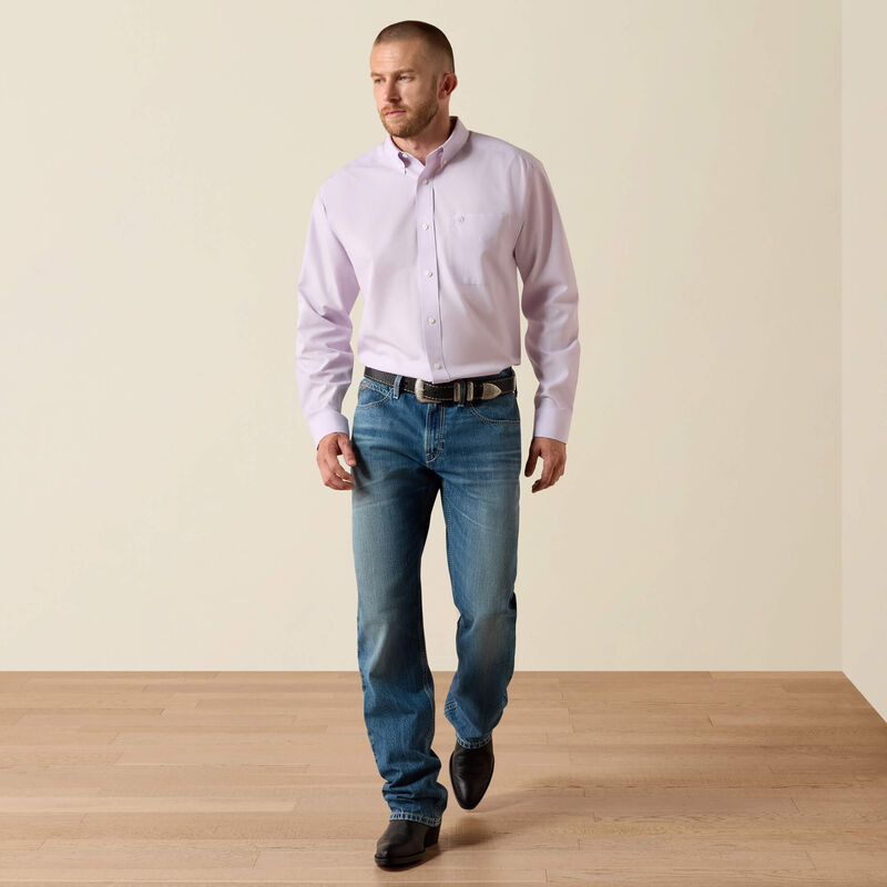 Ariat Men's Wrinkle Free Rhapsody Solid Pinpoint Oxford Shirt