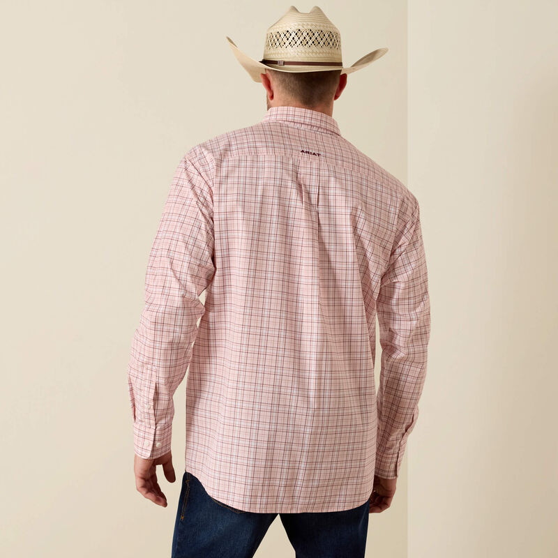 Ariat Men's Pro Series Peach Plaid Theoden Classic Fit Shirt