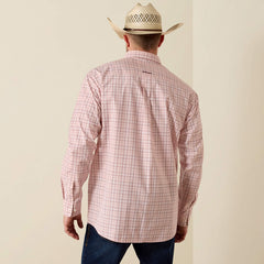 Ariat Men's Pro Series Peach Plaid Theoden Classic Fit Shirt