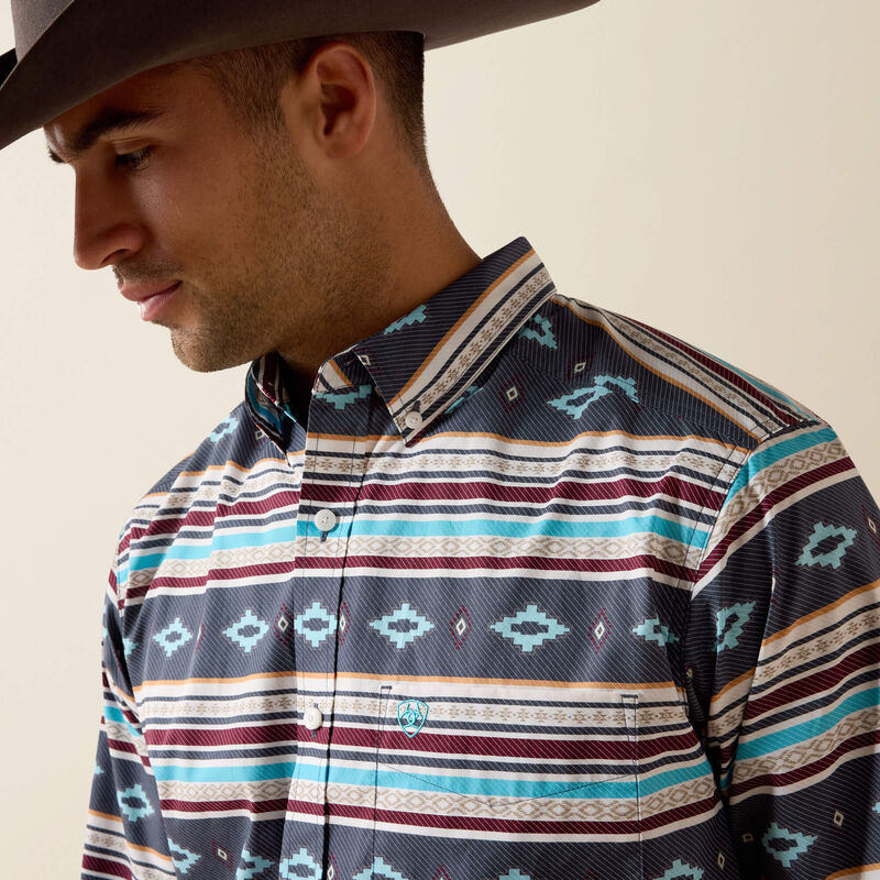 Ariat Men's Maui Blue Pluto Fitted Shirt