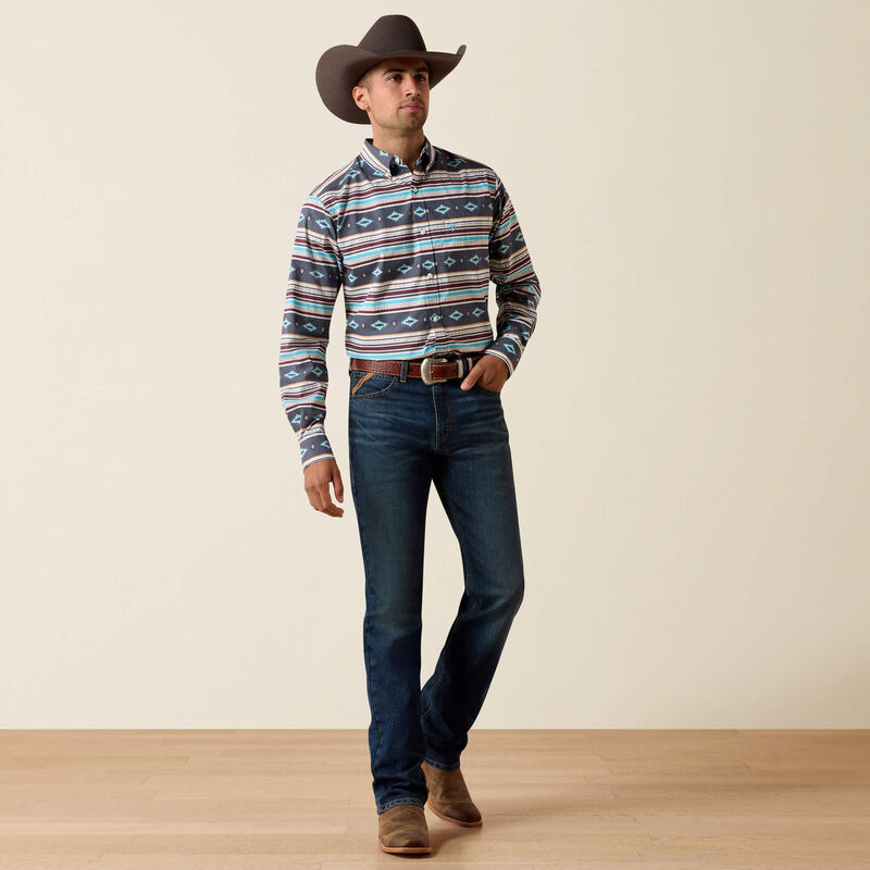 Ariat Men's Maui Blue Pluto Fitted Shirt