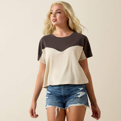 Ariat Summer sand Lucky Yoke Crop Tee