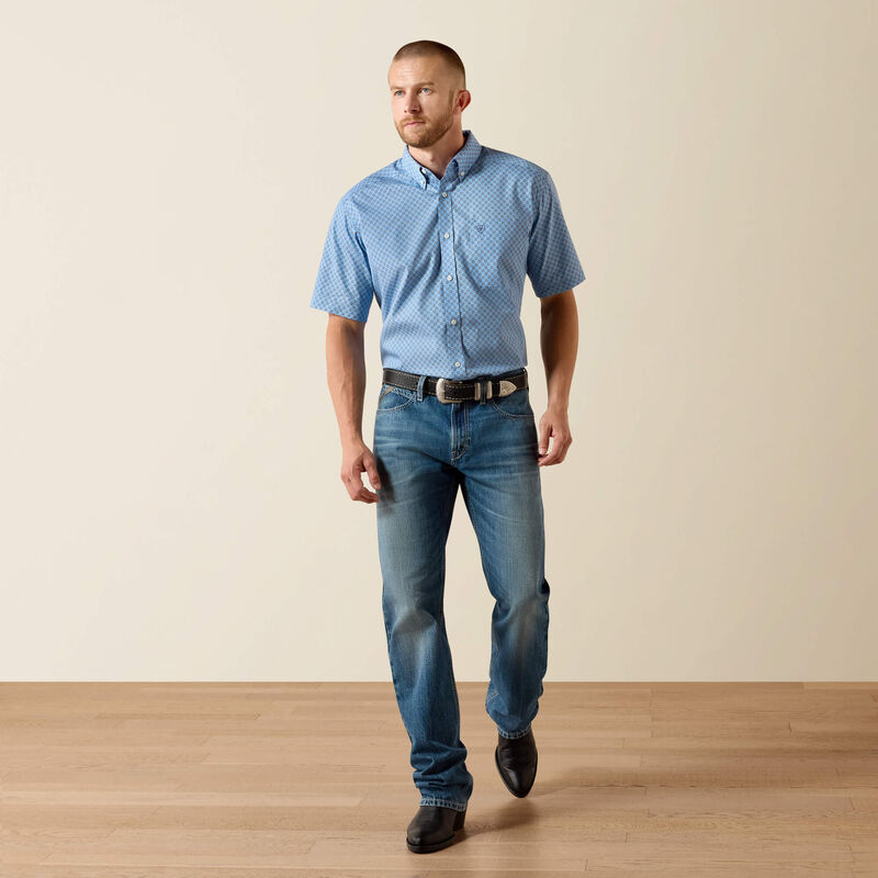 Ariat Men's Wrinkle Free Blissful Blue Cash Classic Fit Shirt