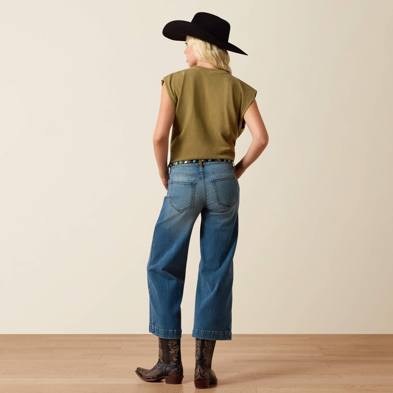 Ariat Women's Perfect Rise Jazmin Wide Leg Crop Jean