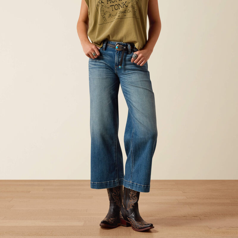 Ariat Women's Perfect Rise Jazmin Wide Leg Crop Jean
