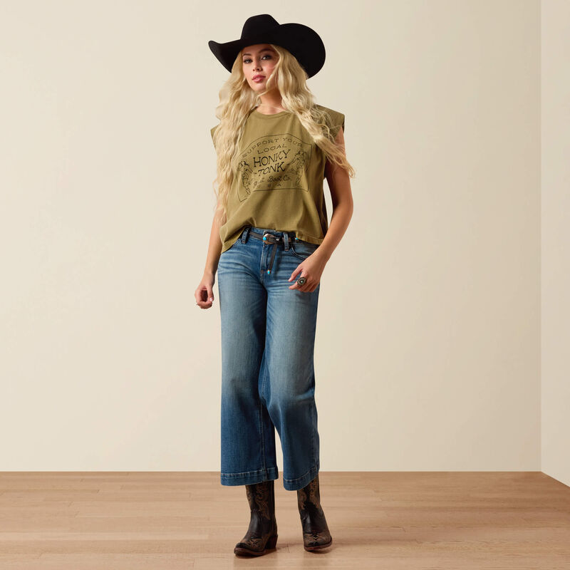 Ariat Women's Perfect Rise Jazmin Wide Leg Crop Jean