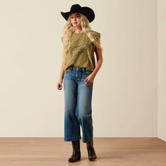 Ariat Women's Perfect Rise Jazmin Wide Leg Crop Jean