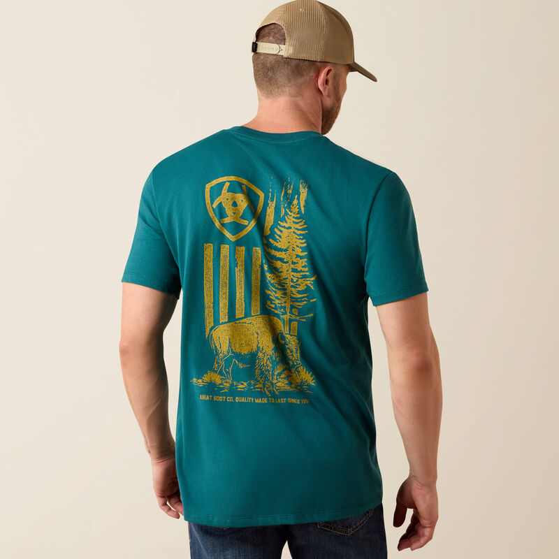 Ariat Men's Mediterranean Bison Wander Flag Classic Tee