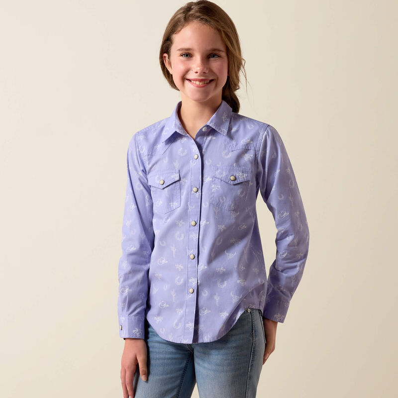 Ariat Girls' Western Motifs Shirt - Lavender
