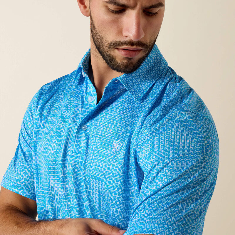 Ariat Men's Ibiza Blue All Over Print Polo