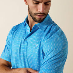 Ariat Men's Ibiza Blue All Over Print Polo