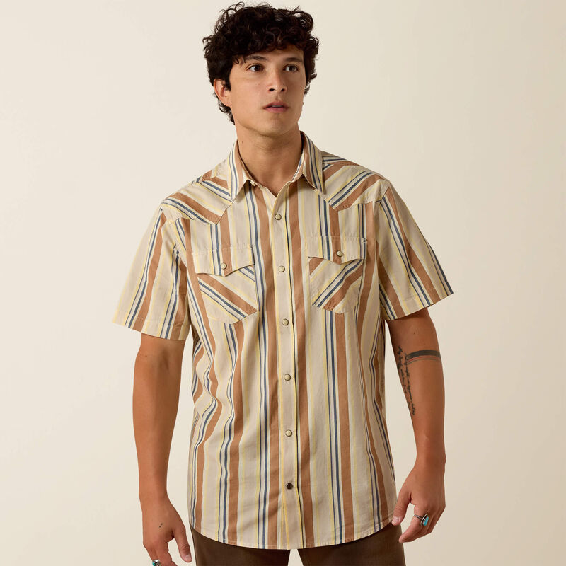 Ariat Men's Bandshell Stripe Retro Hawthorne Fitted Snap Shirt