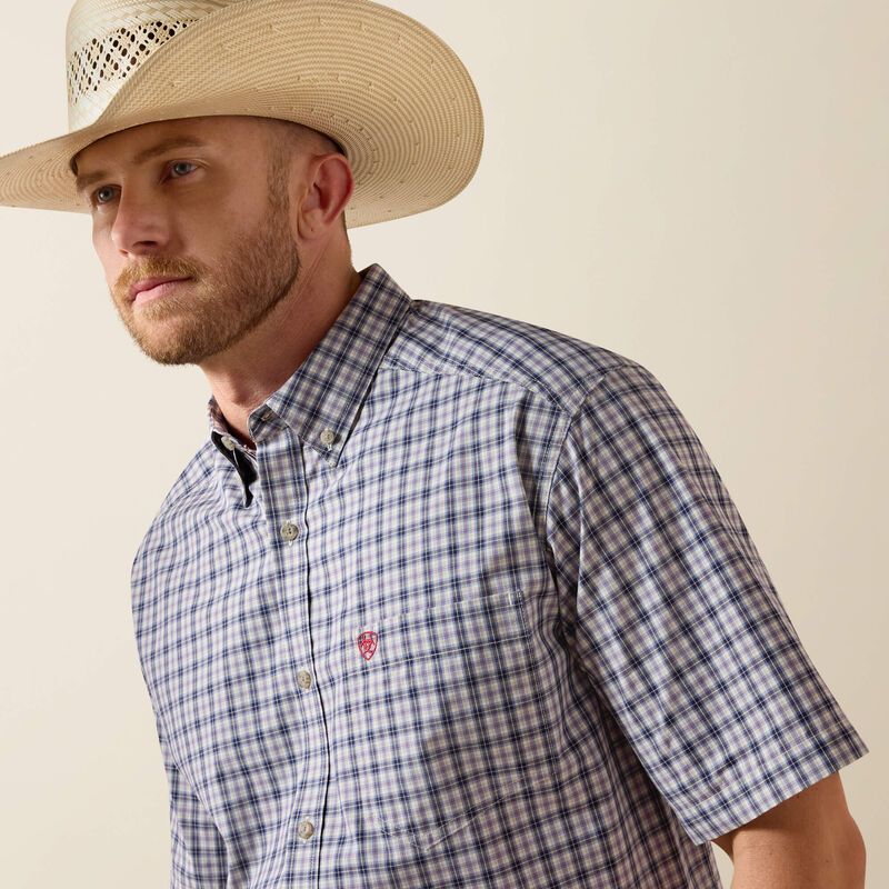 Ariat Men's Pro Series Barry Evening Blue Plaid Classic Fit Shirt