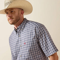 Ariat Men's Pro Series Barry Evening Blue Plaid Classic Fit Shirt