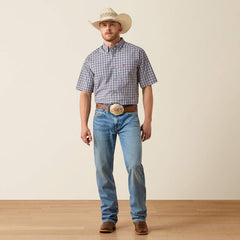 Ariat Men's Pro Series Barry Evening Blue Plaid Classic Fit Shirt