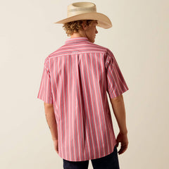 Ariat Men's Hibiscus Red Stripe Pro Series Bobby Classic Fit Shirt