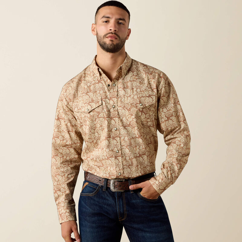Ariat Men's Irish Creme Fynn Classic Fit Snap Shirt