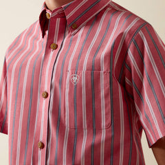 Ariat Boy's Hibiscus Red Stripe Pro Series Bobby Shirt
