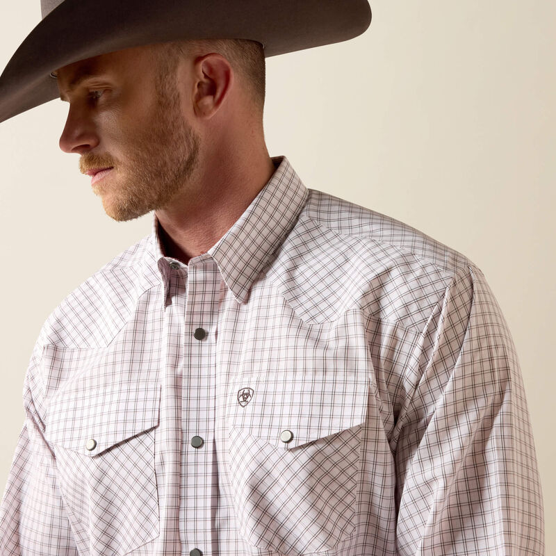 Ariat Men's Wrinkle Free Draco Long Sleeve Snap Shirt - White