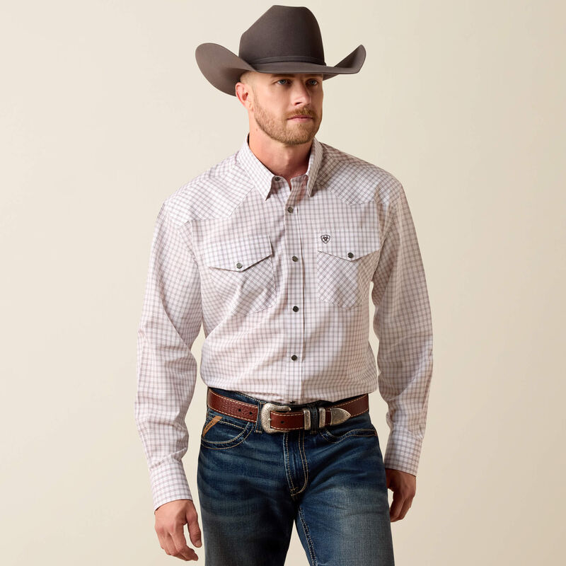 Ariat Men's Wrinkle Free Draco Long Sleeve Snap Shirt - White