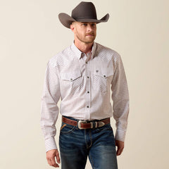 Ariat Men's Wrinkle Free Draco Long Sleeve Snap Shirt - White