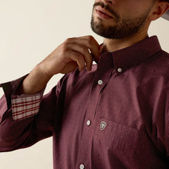 Ariat Men's Wrinkle Free Red Mahogany Wrenly Classic Fit Shirt