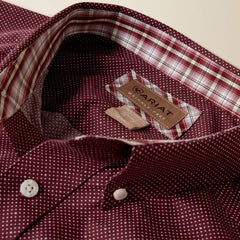 Ariat Men's Wrinkle Free Red Mahogany Wrenly Classic Fit Shirt
