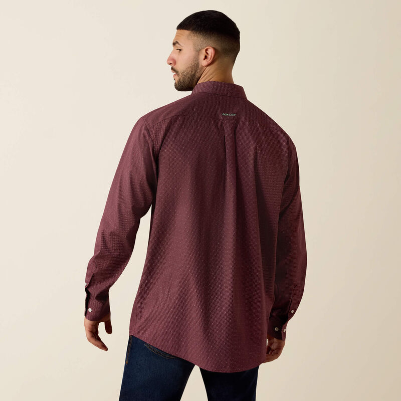 Ariat Men's Wrinkle Free Red Mahogany Wrenly Classic Fit Shirt