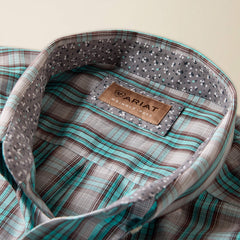 Ariat Men's Blue Turquoise Wrinkle Free Wolfe Classic Fit Shirt