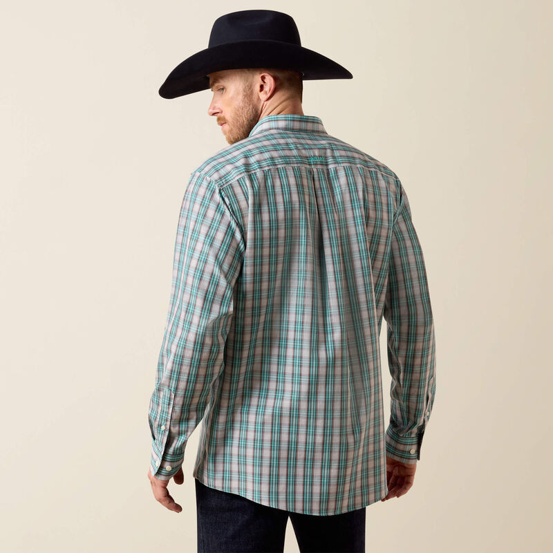 Ariat Men's Blue Turquoise Wrinkle Free Wolfe Classic Fit Shirt