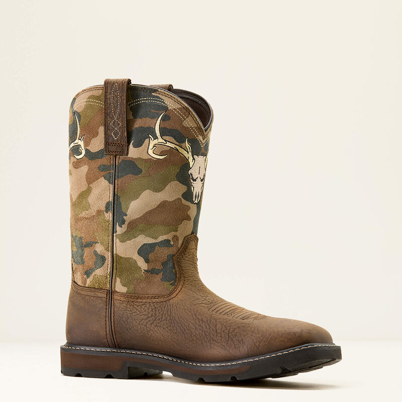 Ariat Groundbreaker Antler Waterproof Wide Square Toe Work Boot